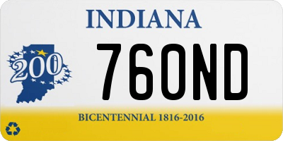 IN license plate 760ND