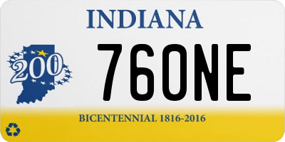 IN license plate 760NE