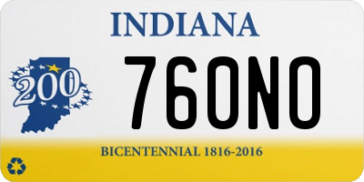 IN license plate 760NO