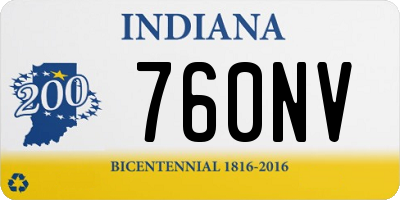 IN license plate 760NV