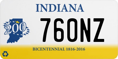 IN license plate 760NZ