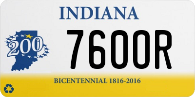 IN license plate 760OR