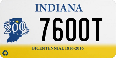 IN license plate 760OT