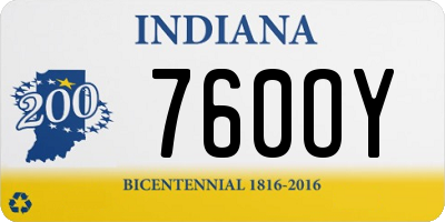 IN license plate 760OY