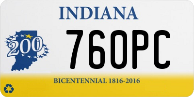 IN license plate 760PC