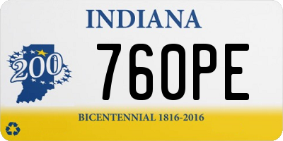 IN license plate 760PE