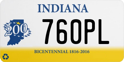 IN license plate 760PL