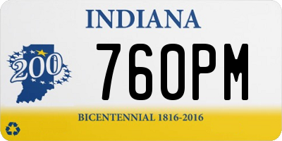 IN license plate 760PM