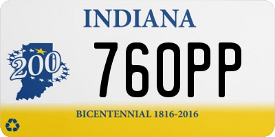 IN license plate 760PP
