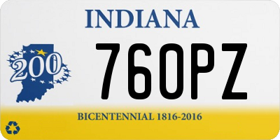 IN license plate 760PZ