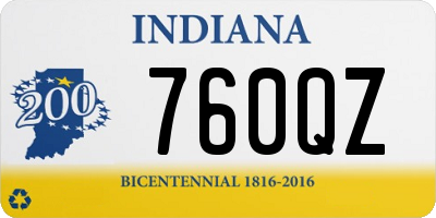 IN license plate 760QZ