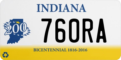 IN license plate 760RA