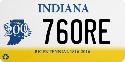 IN license plate 760RE