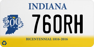 IN license plate 760RH