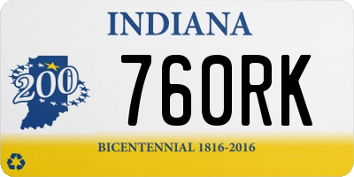 IN license plate 760RK