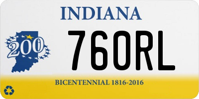 IN license plate 760RL