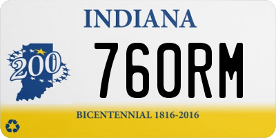 IN license plate 760RM