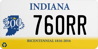 IN license plate 760RR