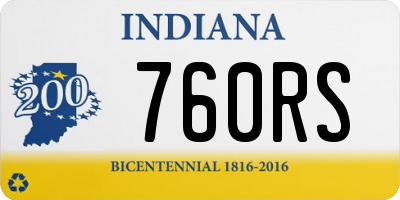 IN license plate 760RS