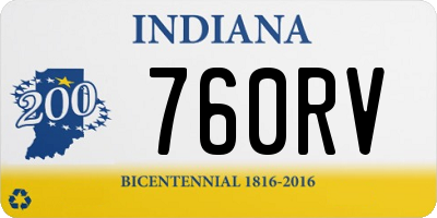 IN license plate 760RV