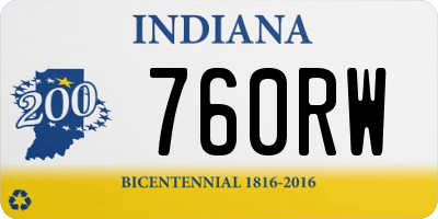 IN license plate 760RW