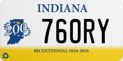 IN license plate 760RY
