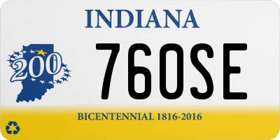 IN license plate 760SE