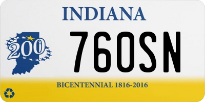 IN license plate 760SN