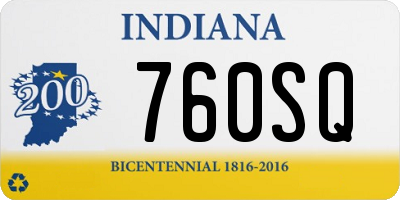 IN license plate 760SQ