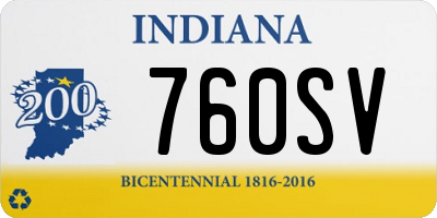 IN license plate 760SV