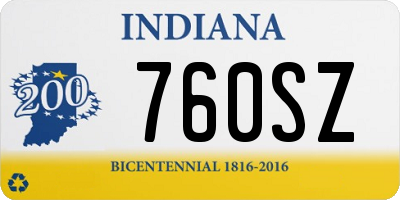 IN license plate 760SZ