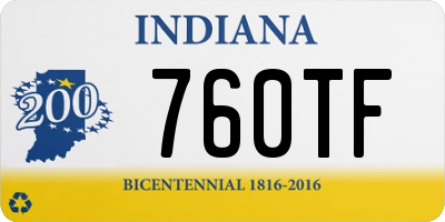 IN license plate 760TF