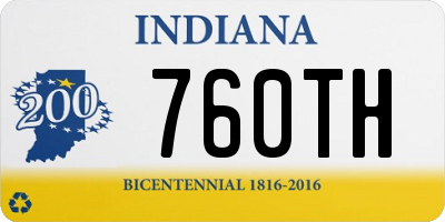 IN license plate 760TH