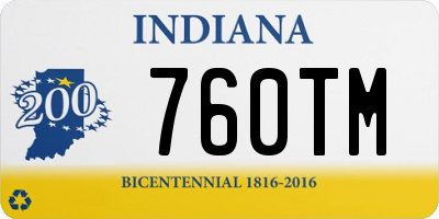 IN license plate 760TM