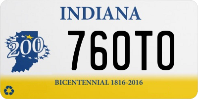 IN license plate 760TO