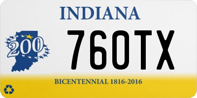IN license plate 760TX
