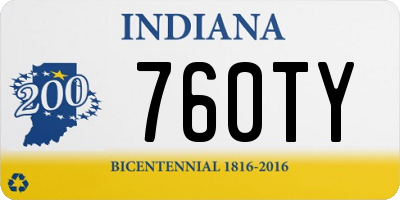 IN license plate 760TY