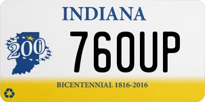 IN license plate 760UP