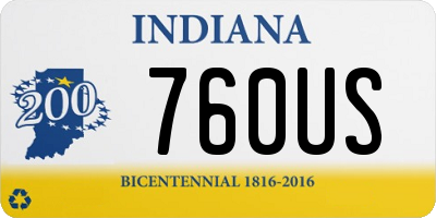 IN license plate 760US