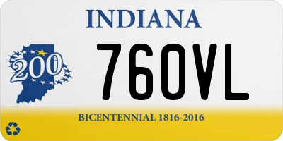 IN license plate 760VL