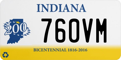 IN license plate 760VM