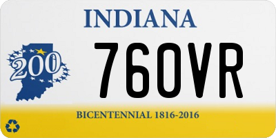 IN license plate 760VR