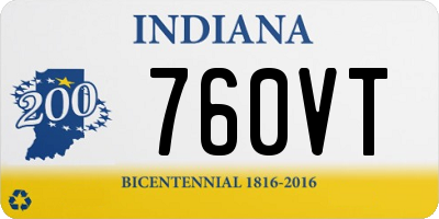 IN license plate 760VT