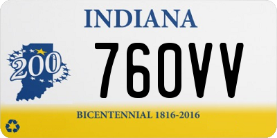 IN license plate 760VV