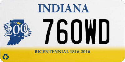 IN license plate 760WD