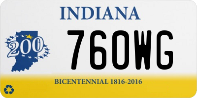 IN license plate 760WG