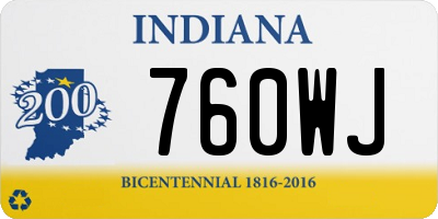IN license plate 760WJ