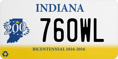 IN license plate 760WL