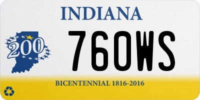 IN license plate 760WS