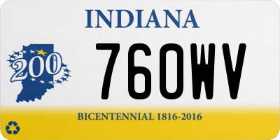 IN license plate 760WV